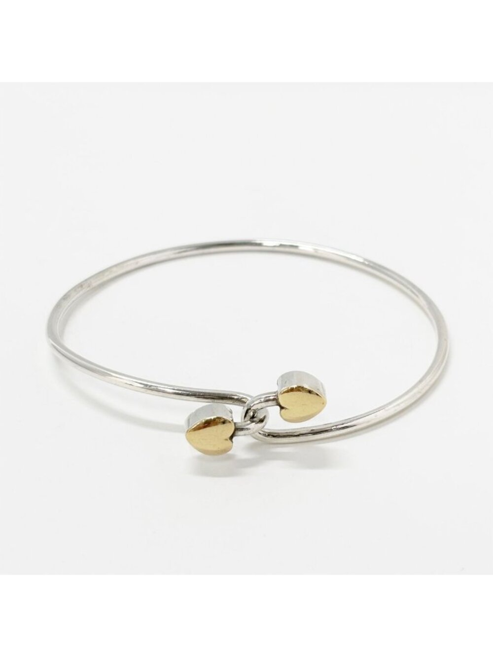 Tiffany & Co Bangle Bracelet Double Heart Hook Silver Gold 925 Sterling YG